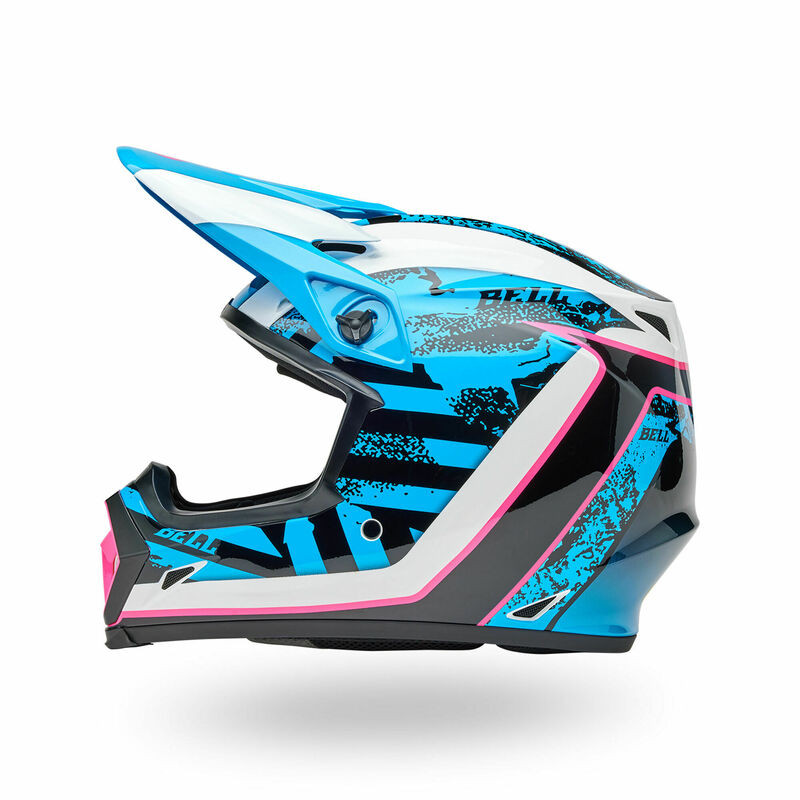 BELL MX-9 MIPS L ベル オフロード ヘルメット ブルー ピンク Bell MX-9 Mips Breakdance Blue Pink Helmet - Speed Addicts