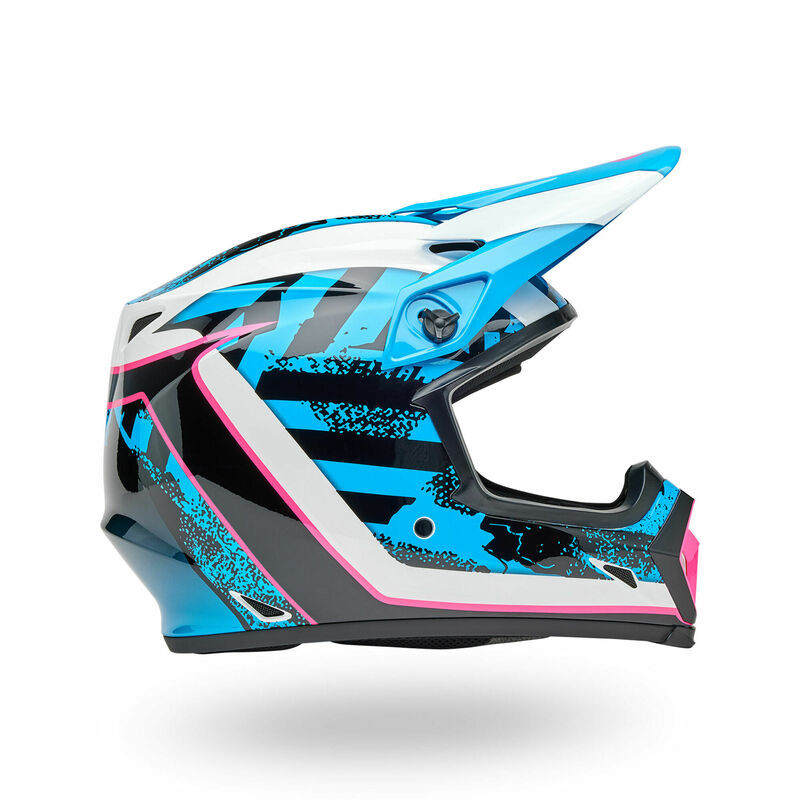 BELL MX-9 MIPS L ベル オフロード ヘルメット ブルー ピンク Bell MX-9 Mips Breakdance Blue Pink Helmet - Speed Addicts