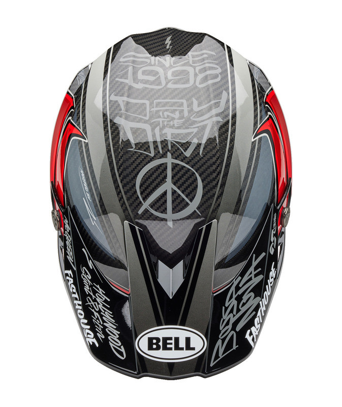 Bell Moto-10 Spherical Fasthouse DID 25 Gloss Gray Red Helmet