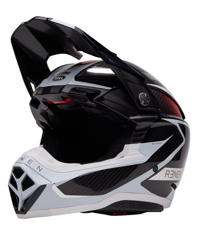 Bell Moto-10 Spherical Renen Raycon Matte Gloss Black White Helmet