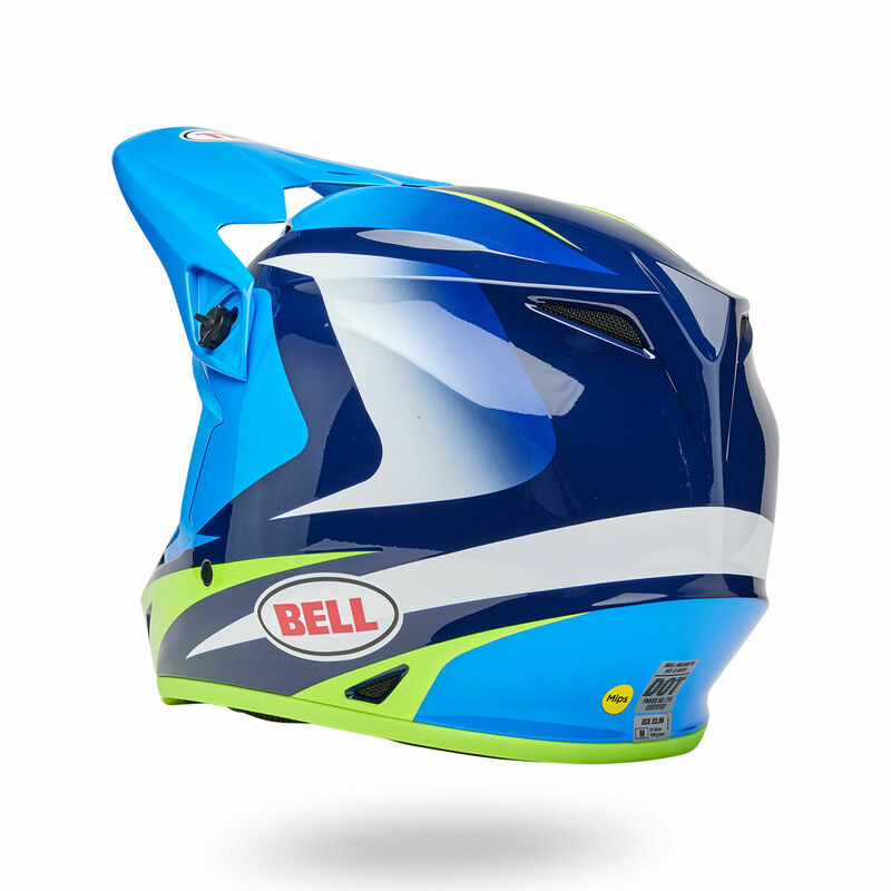 Bell MX-9 Mips Jackal Blue Hi-Viz Yellow Helmet
