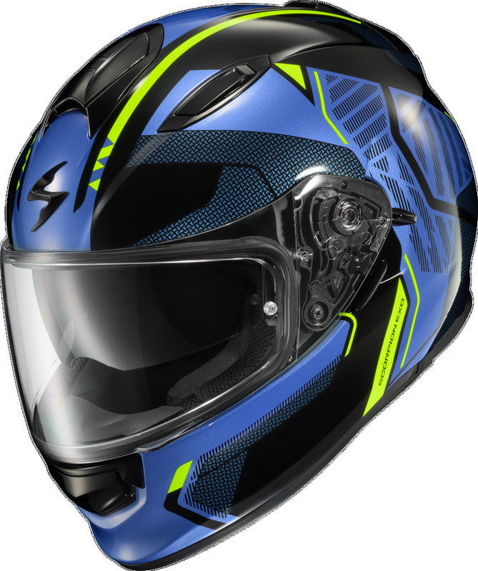 Scorpion EXO Ryzer Switch Blue Hi-Viz Helmet