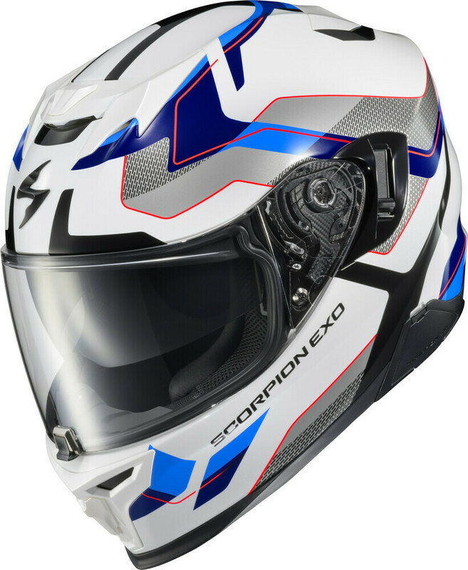 Scorpion EXO EXO-T520 Zuse White Blue Helmet