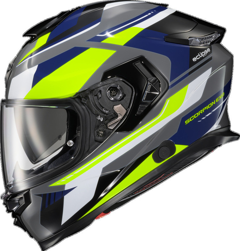 Scorpion EXO EXO-Eclipse Lunar Grey Hi-Vis Blue Helmet