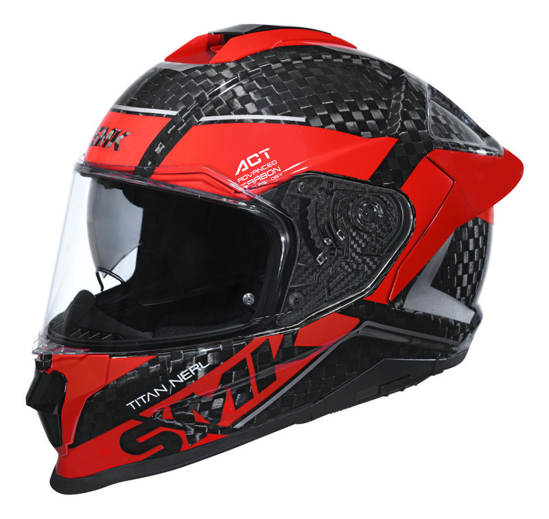 SMK Titan V2 Carbon Nero Red Helmet