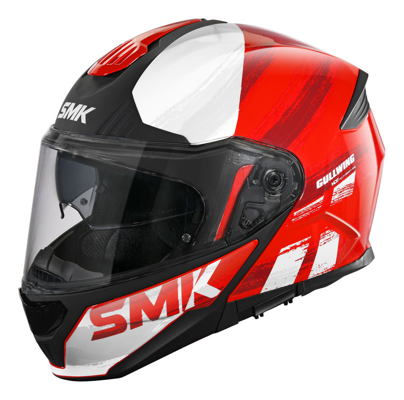 SMK Gullwing V2 Tourleader White Red Helmet