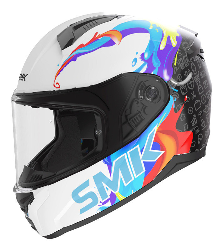 SMK Bionic V2 Youth Splash Black Blue Helmet
