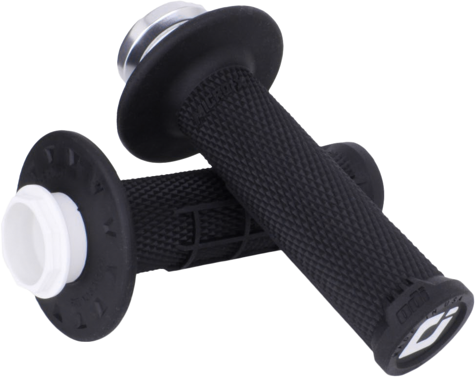 ODI Micro-X Lock-On Grips Half-Waffle Black/Silver - H36MXB