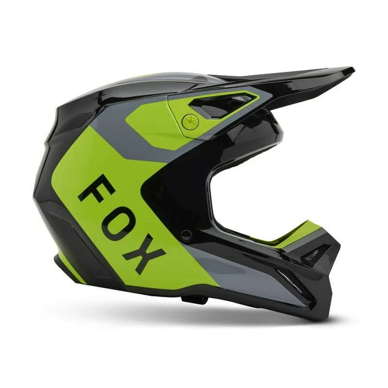 Fox Racing V25 Youth V1 Lean Gray Yellow Helmet