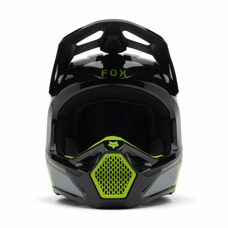 Fox Racing V25 Youth V1 Lean Gray Yellow Helmet