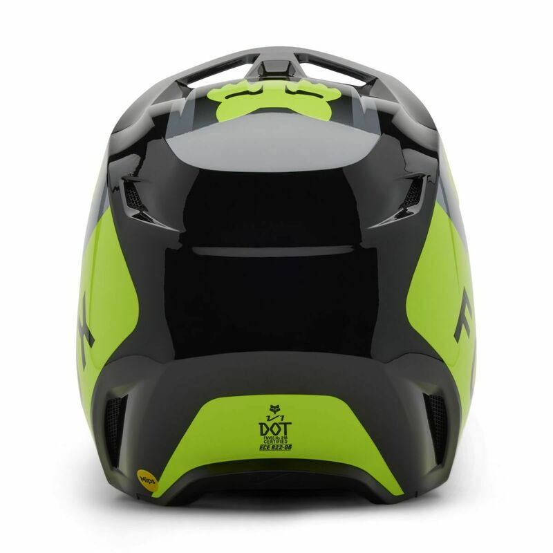 Fox Racing V25 Youth V1 Lean Gray Yellow Helmet