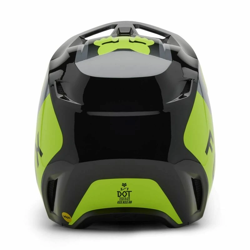 Fox Racing V25 V1 Lean Gray Yellow Helmet