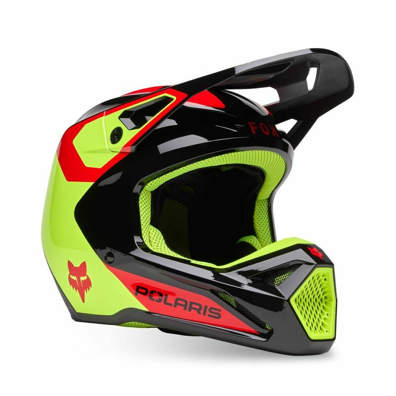 Fox Racing V25 V1 Polaris Yellow Helmet - Speed Addicts
