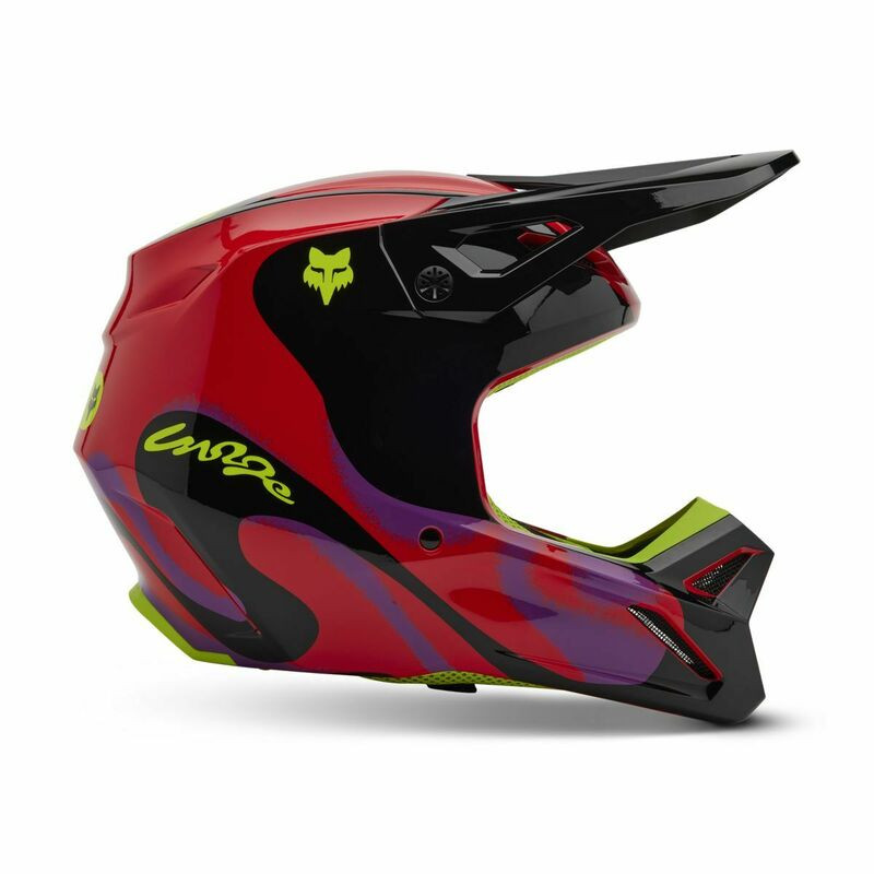 Fox Racing V25 V1 Emotion Fluorescent Red Helmet