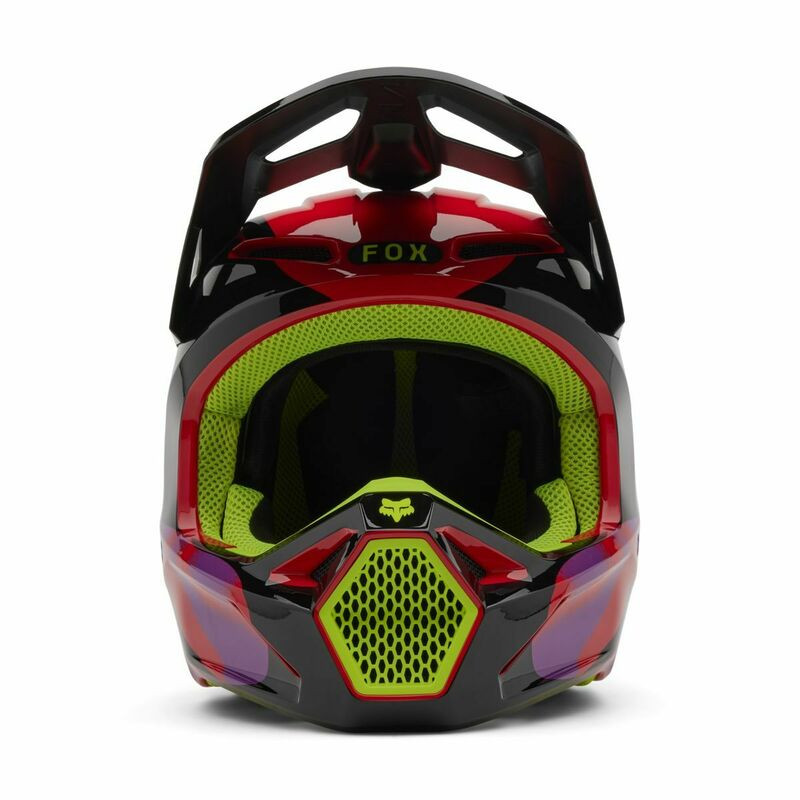 Fox Racing V25 V1 Emotion Fluorescent Red Helmet