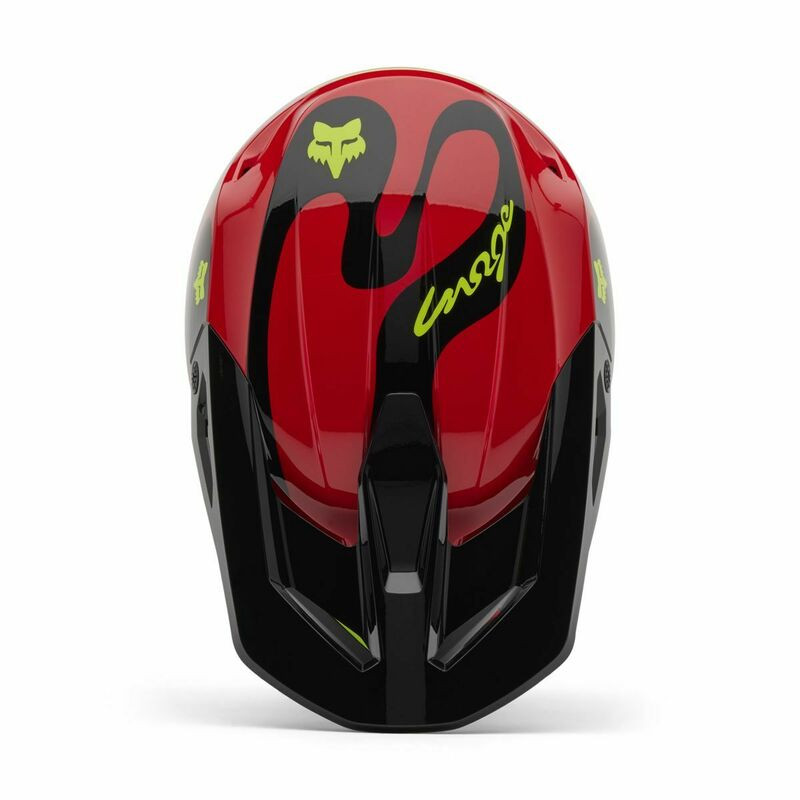 Fox Racing V25 V1 Emotion Fluorescent Red Helmet
