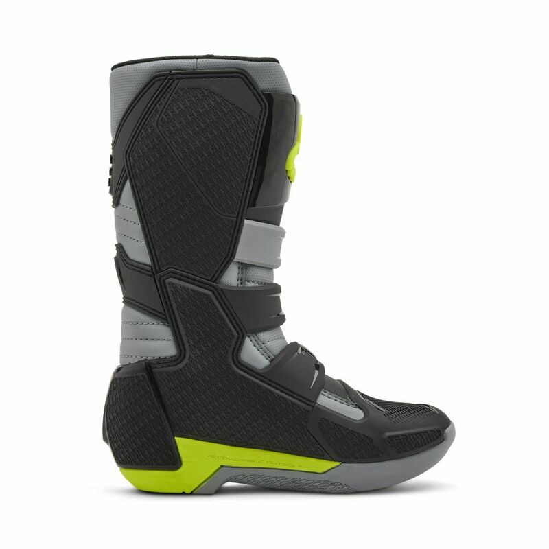 Fox Racing V25 Youth Comp Gray Yellow Boots