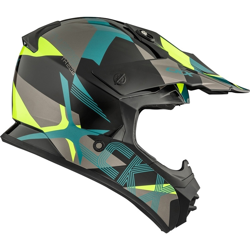 CKX TX228 Lord Green Gloss High-Visibility Yellow Helmet