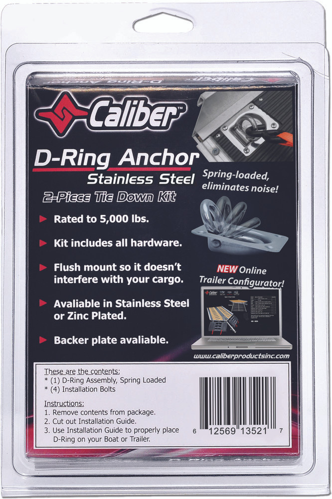 Caliber Stainless Steel Trailer D-Ring Kit - 13521