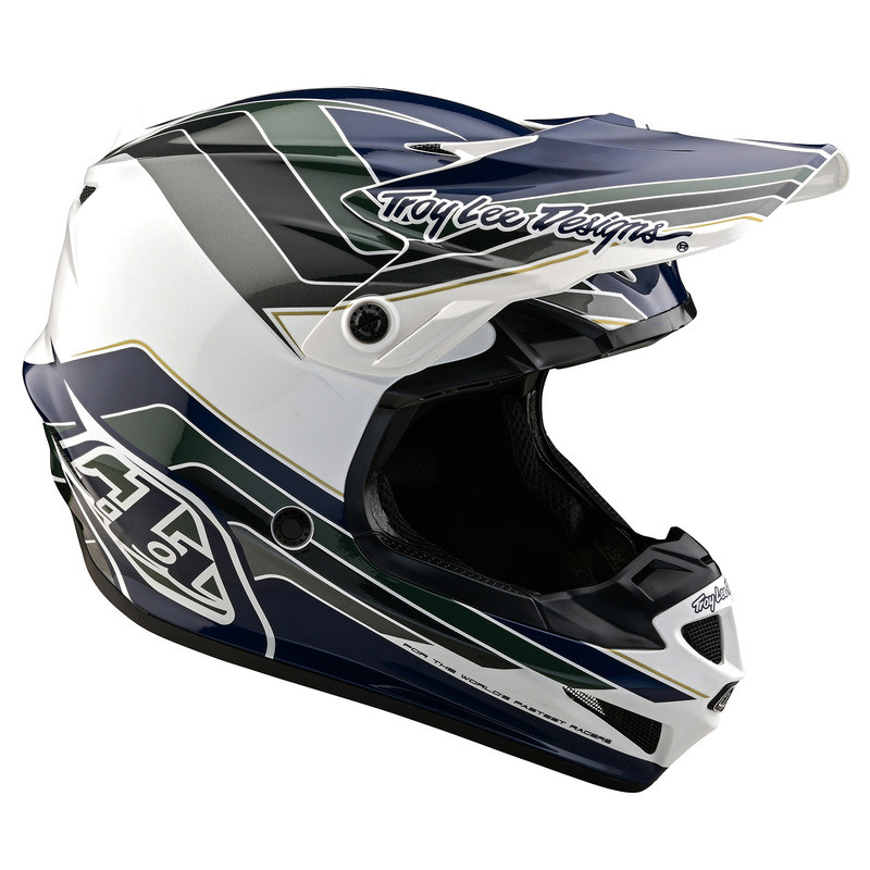 Troy Lee Designs Youth SE4 Polyacrylite Block Charcoal Navy Helmet