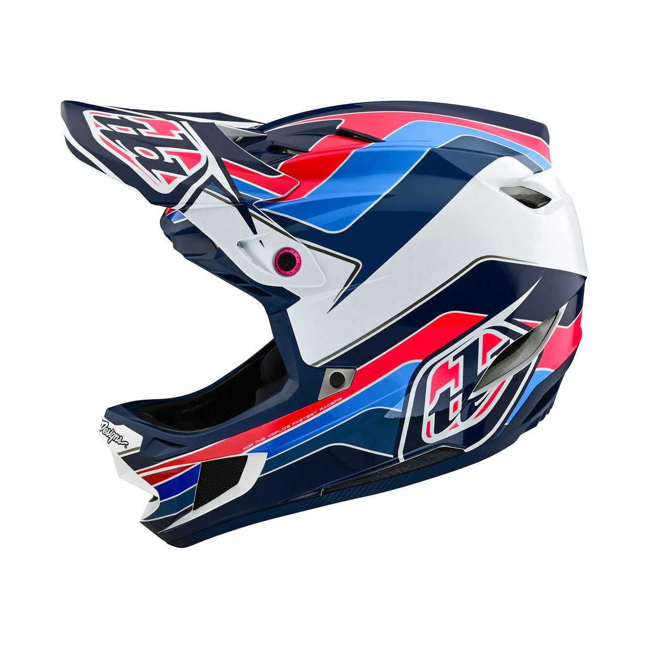 Troy Lee Designs D4 Polyacrylite Block Blue White Helmet