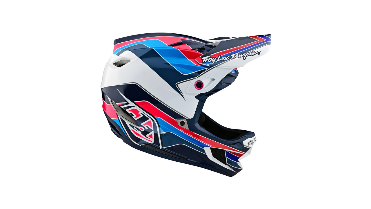 Troy Lee Designs D4 Polyacrylite Block Blue White Helmet