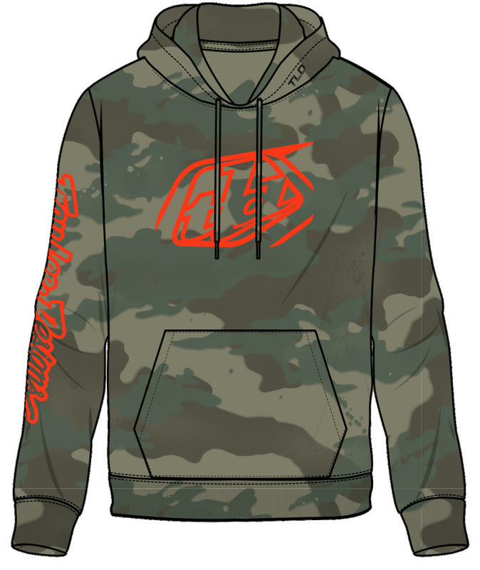 Troy Lee Designs Pullover Cropped Badge Forest Camo Hoodie