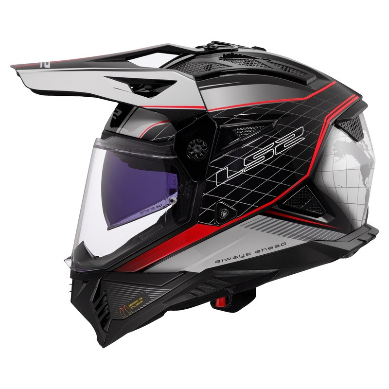 LS2 Blaze II 100th Meridian Gloss Black Gray Red Helmet