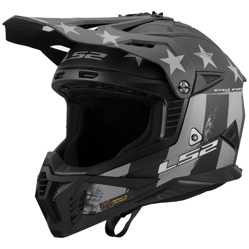 LS2 Gate II Battle Scar Matte Gray Black Helmet