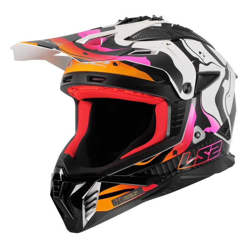 LS2 Gate II Wash Gloss White Orange Purple Helmet