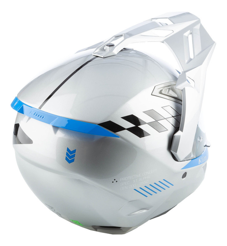 Klim X1 Alpha Gloss Concept High-Rise Electric Blue Lemonade Helmet