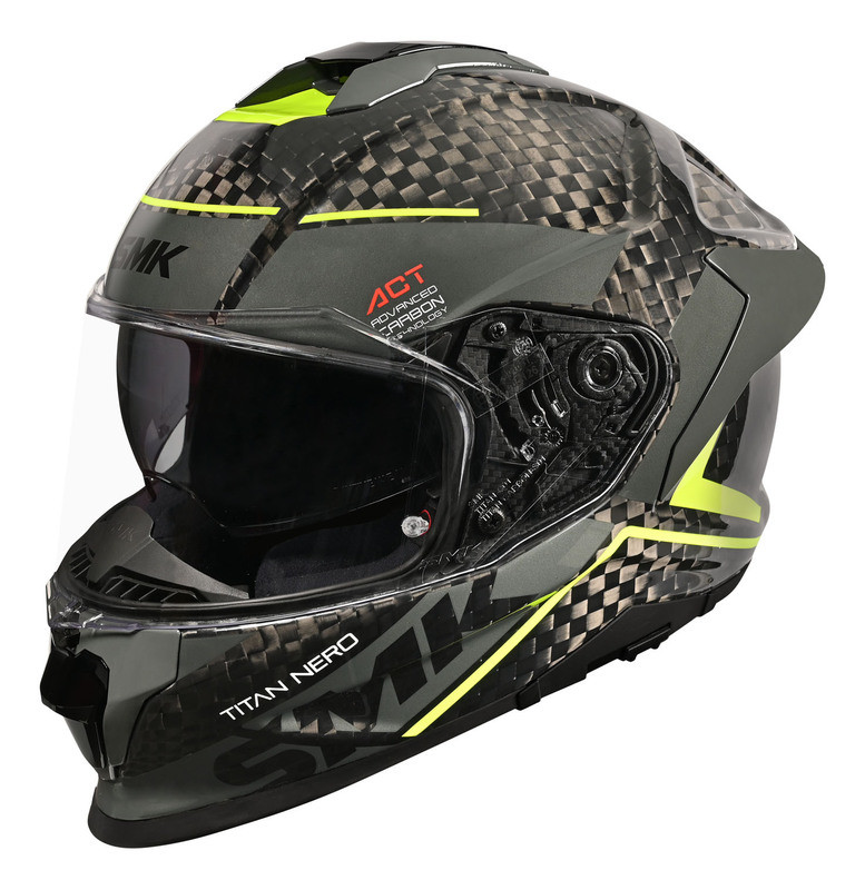 SMK Titan V2 S01 Carbon Hi-Vis Nero Helmet