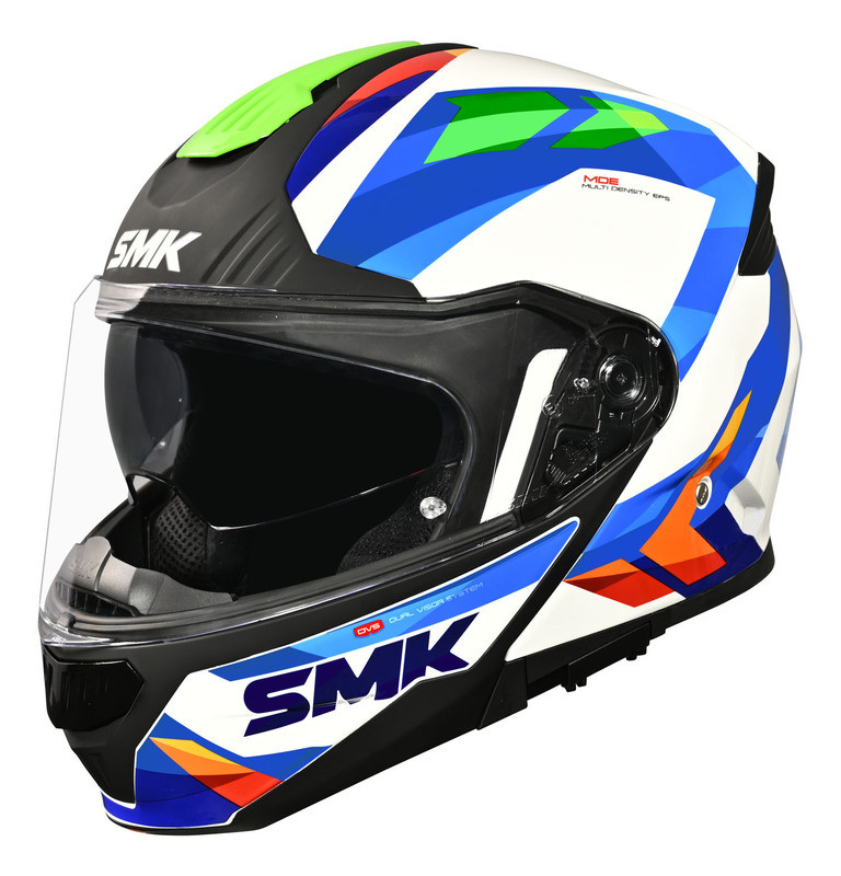 SMK Gullwing V2 White Blue Charger Helmet