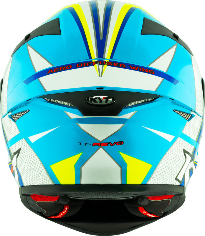 KYT TT-Revo Grand Prix White Light Blue Helmet