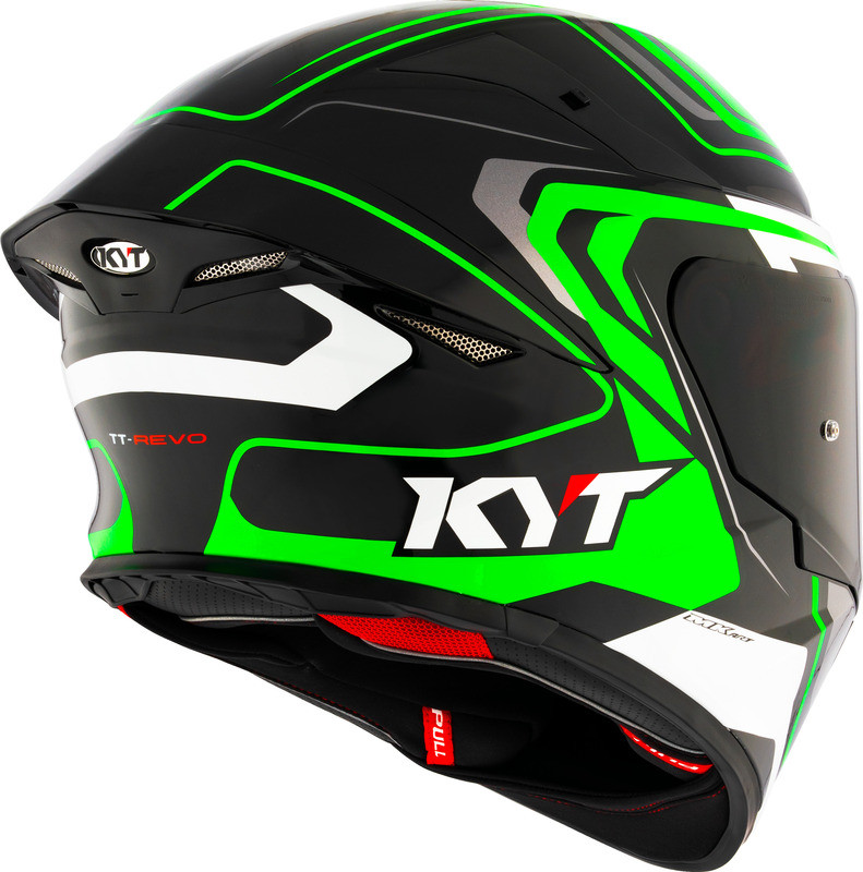 KYT TT-Revo Overtech Black Green Helmet