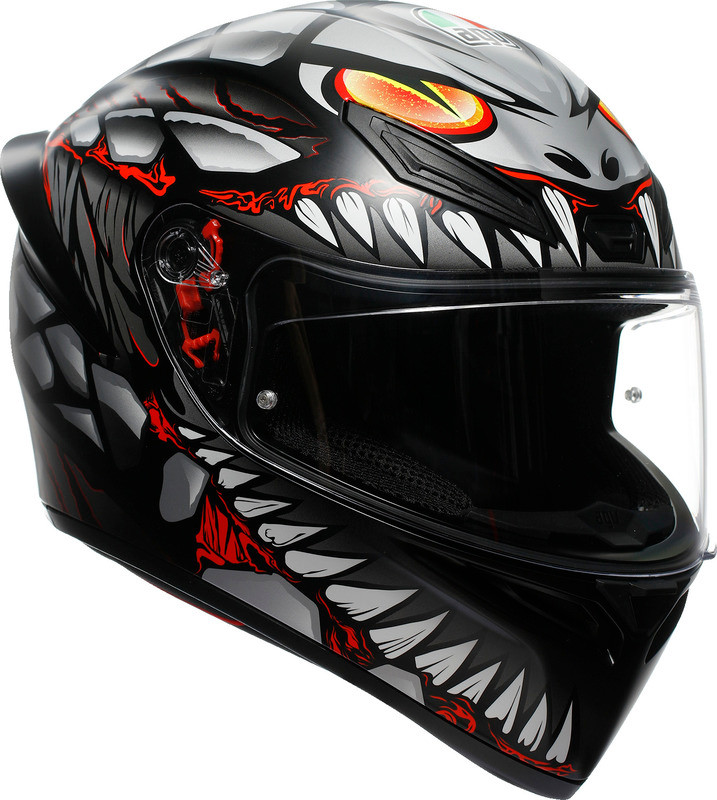 AGV K1 S Lyzard Matte Black Gray Red Helmet - Speed Addicts