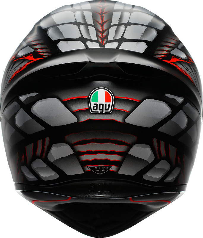 AGV K1 S Lyzard Matte Black Gray Red Helmet - Speed Addicts