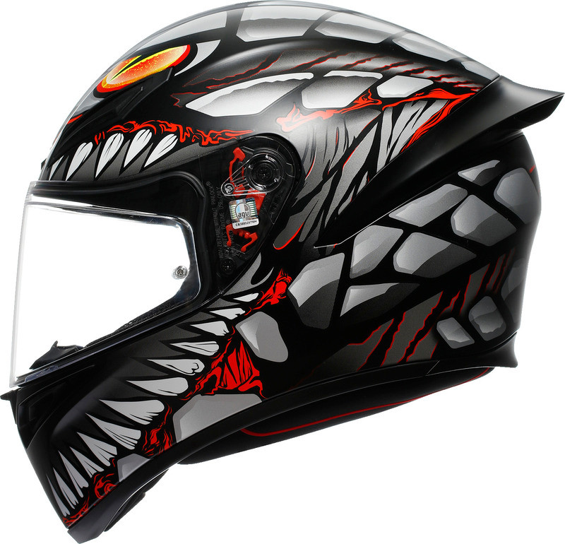 AGV K1 S Lyzard Matte Black Gray Red Helmet - Speed Addicts