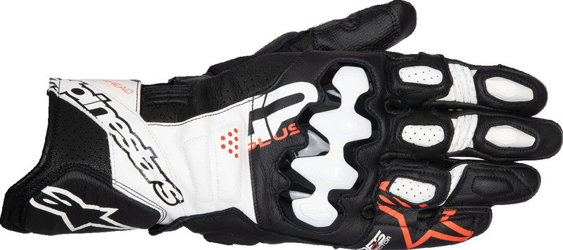 Alpinestars GP Plus R V3 Leather Black White Fluo Red Gloves