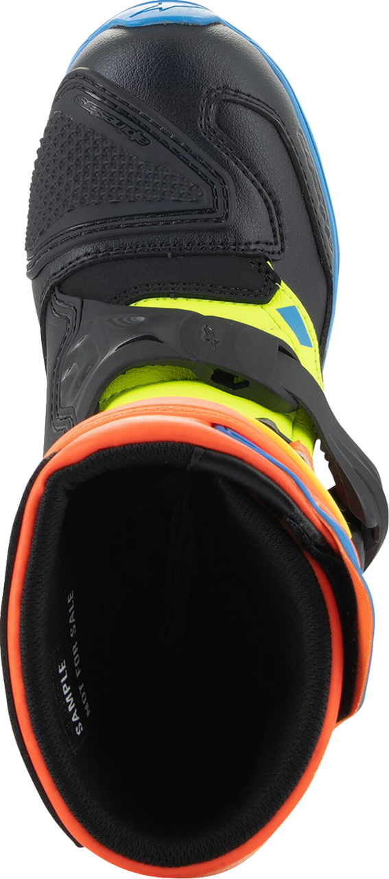 Alpinestars Kids Tech 3S Fluorescent Orange Yellow Blue Boots