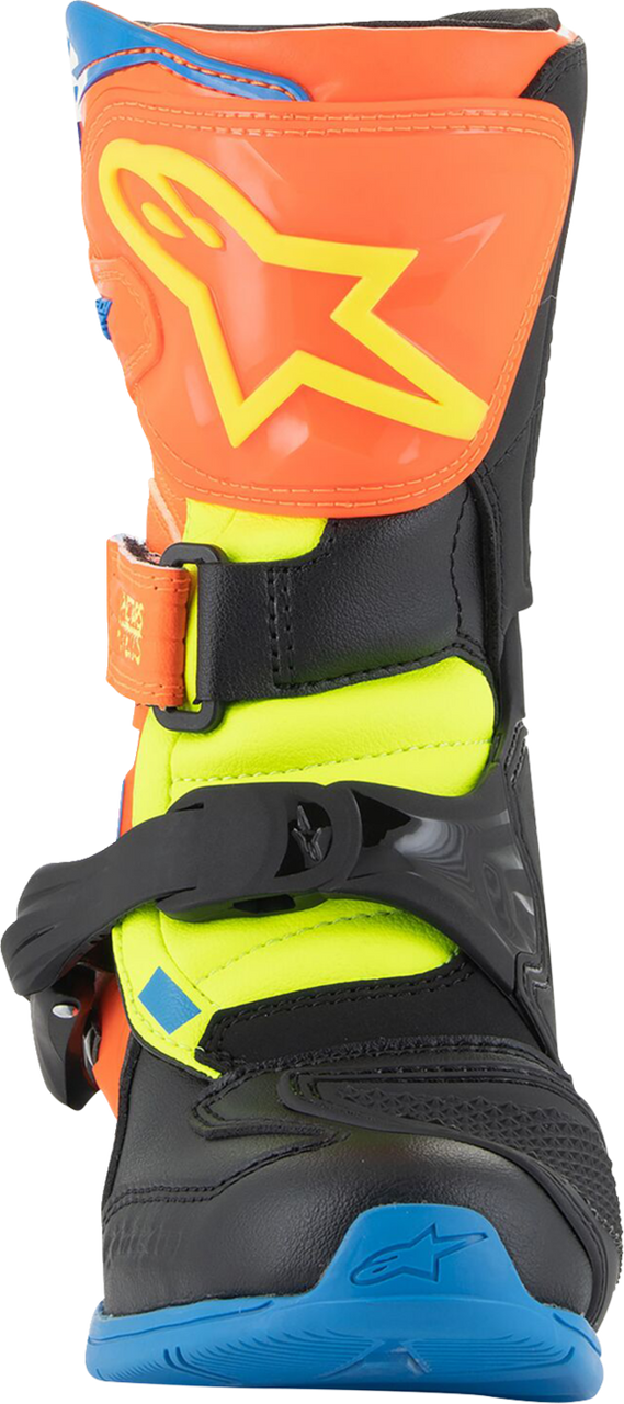 Alpinestars Kids Tech 3S Fluorescent Orange Yellow Blue Boots