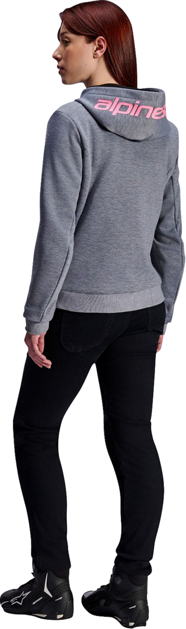 Alpinestars Stella Chrome V2 Sport Heather Gray Fluo Pink Hoodie