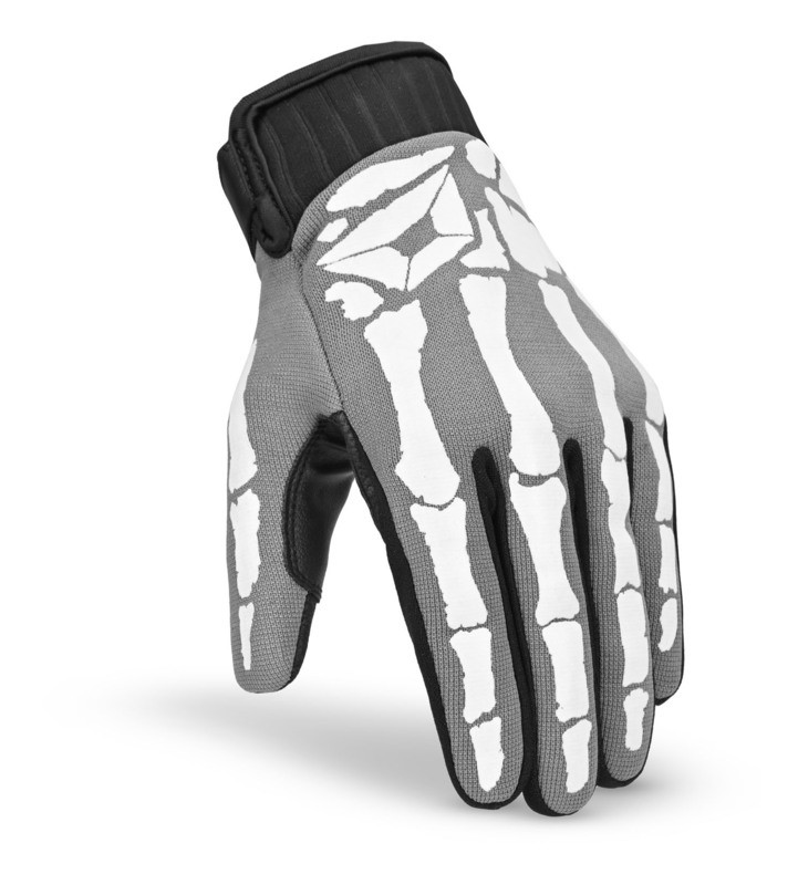 Cortech Standard Issue Bones Gray White Gloves