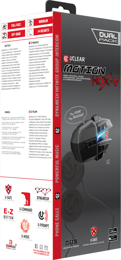 UCLEAR Motion Hdx-V Single Kit Helmet Audio Single Kit - 180512