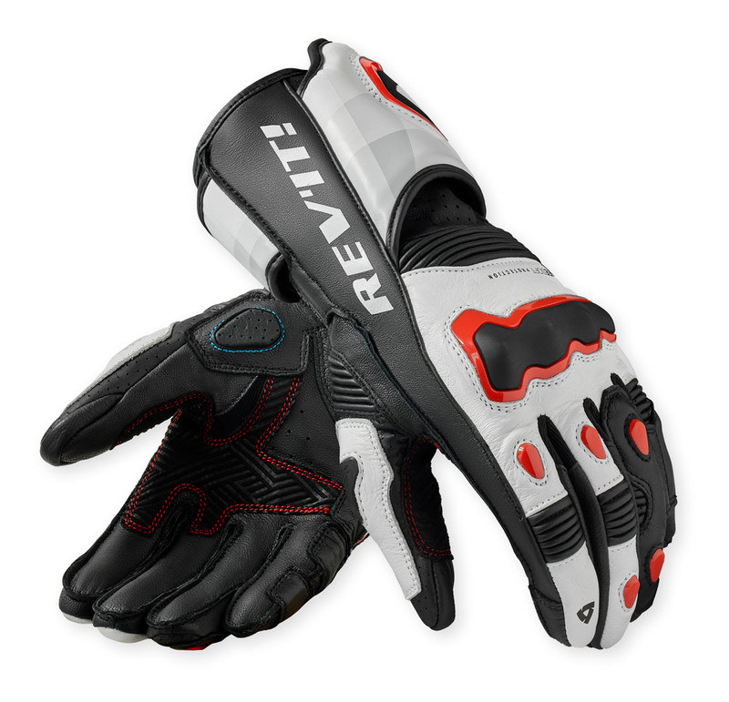 REV'IT! Quantum 3 White Neon Red Gloves