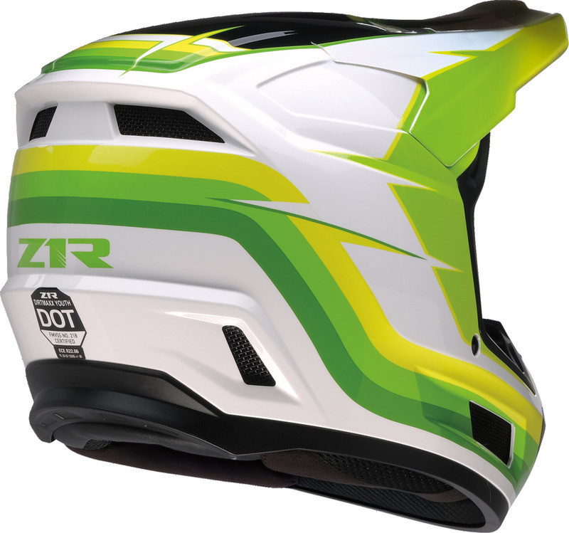Z1R Youth Dirt Maxx Vortex White Green Helmet