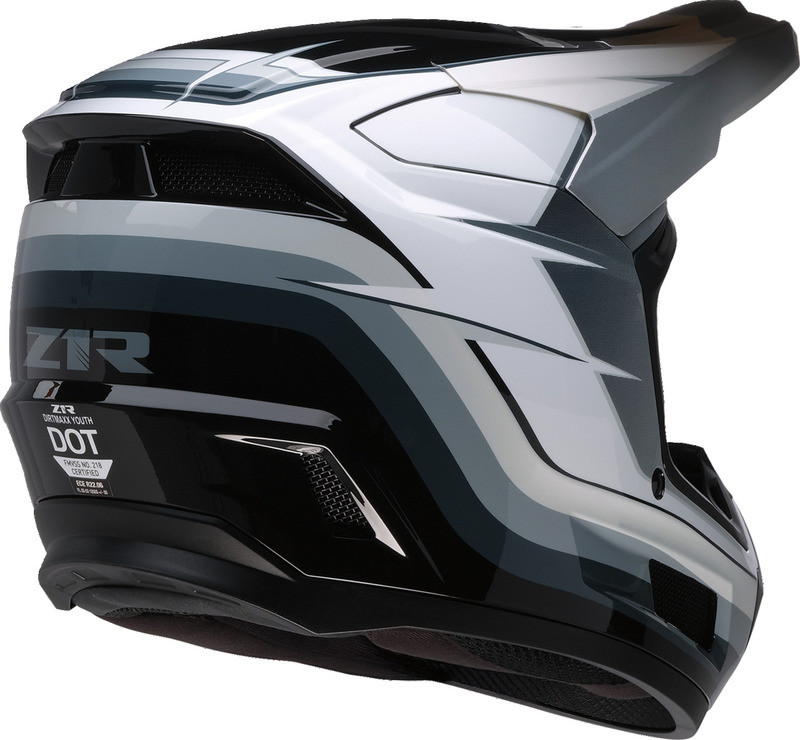 Z1R Youth Dirt Maxx Vortex Black White Gray Helmet