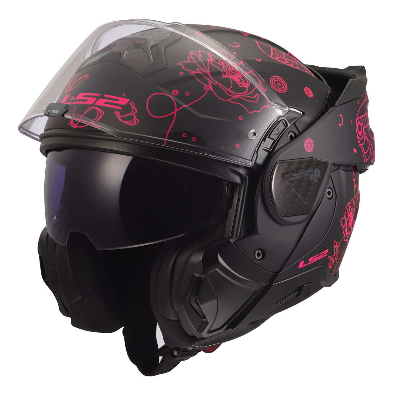 LS2 Advant II Sophia Modular Matte Black Pink Helmet - Speed Addicts