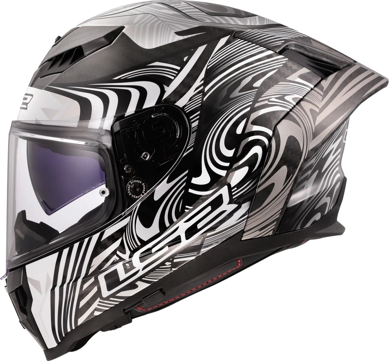 LS2 Dragon Carbon Enthum Gloss Silver Helmet