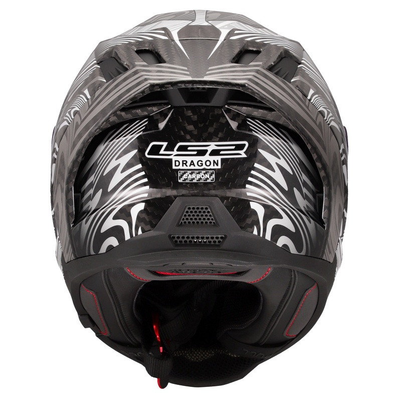 LS2 Dragon Carbon Enthum Gloss Silver Helmet